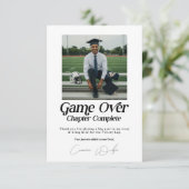Game Over Chapter Complete Afstuderen voor sporter Bedankkaart (Staand voorkant)