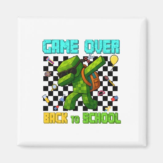 Game Over Ck To School Gamer Funny Kids First Day  Magneet (Voorkant)