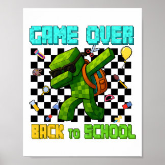 Game Over Ck To School Gamer Funny Kids First Day  Poster
