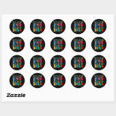 Game Over Cl Van Videospelende Studenten Grappige Ronde Sticker (Vel)