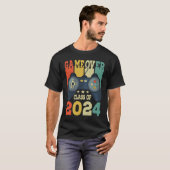 Game Over Class Of 2024 Senior Gaming Gamer Retro  T-shirt (Voorkant volledig)