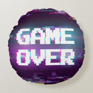 Game over concept, glitch effect. rond kussen