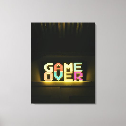 Game over Cute Simple Pixel Art Pixel Arts Easy De Canvas Afdruk (Voorkant)