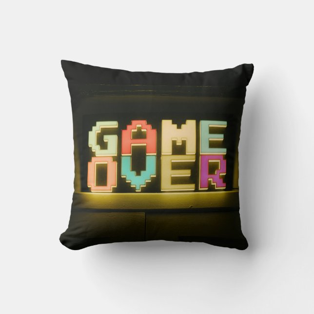 Game over Cute Simple Pixel Art Pixel Arts Easy De Kussen (Voorkant)