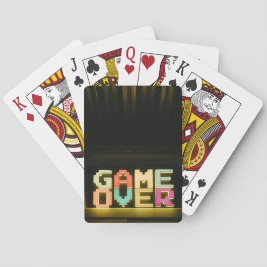 Game over Cute Simple Pixel Art Pixel Arts Easy De Pokerkaarten (Achterkant)