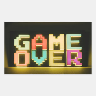 Game over Cute Simple Pixel Art Pixel Arts Easy De Rechthoekige Sticker