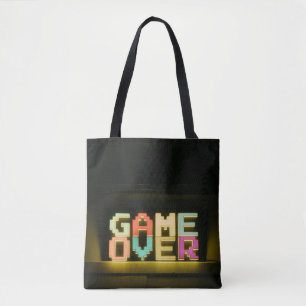 Game over Cute Simple Pixel Art Pixel Arts Easy De Tote Bag