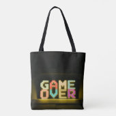 Game over Cute Simple Pixel Art Pixel Arts Easy De Tote Bag (Achterkant)
