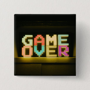 Game over Cute Simple Pixel Art Pixel Arts Easy De Vierkante Button 5,1 Cm
