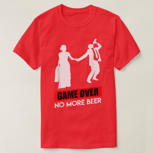 Game over de bruidegom-vrijgezellenpartij bruiloft t-shirt (Design voorkant)