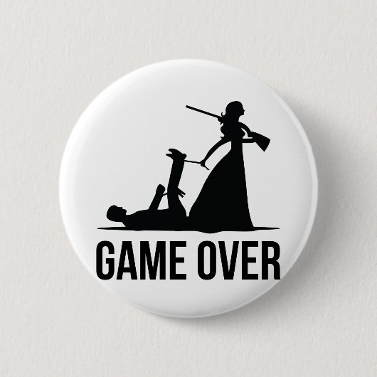Game over de bruiloft ronde button 5,7 cm (Voorkant)