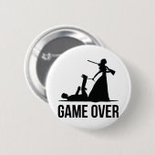Game over de bruiloft ronde button 5,7 cm (Voorkant /achterkant)