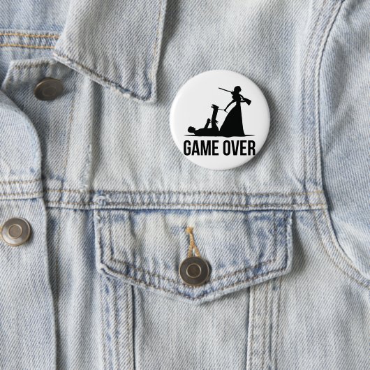 Game over de bruiloft ronde button 5,7 cm (In situ)