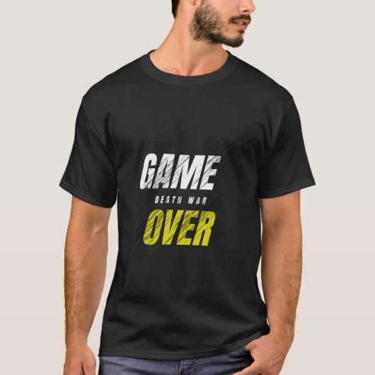 Game Over Death War Grunge Ontwerp T-shirt (Voorkant)