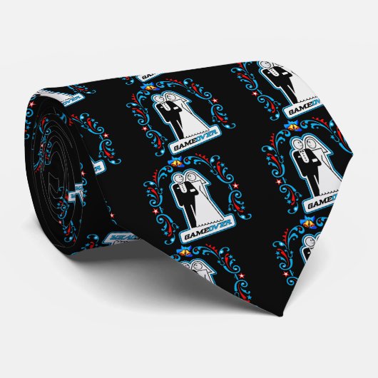 Game Over Deco Wedding Bride en Groom Stropdas (Opgerold)