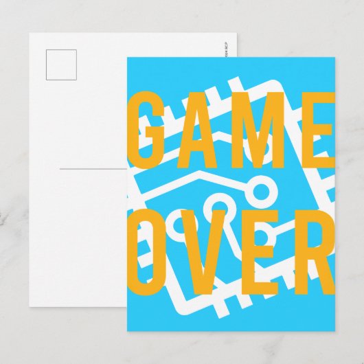 Game over digitaal circuit briefkaart (Voorkant / Achterkant)