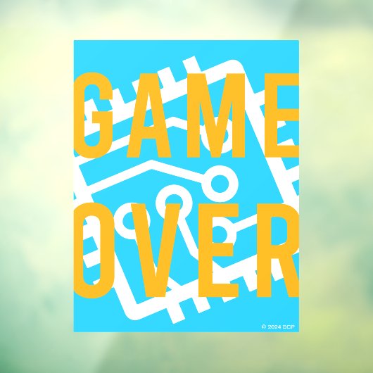 Game over digitaal circuit raamsticker (Vel 3)