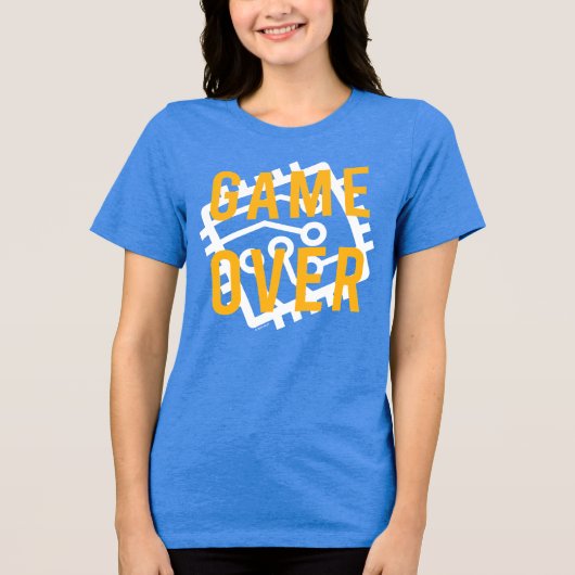 Game over digitaal circuit Tri-Blend shirt (Voorkant)