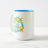 Game over digitaal circuit tweekleurige koffiemok (Voorkant links)