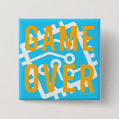 Game over digitaal circuit vierkante button 5,1 cm (Voorkant)