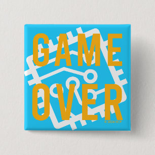 Game over digitaal circuit vierkante button 5,1 cm