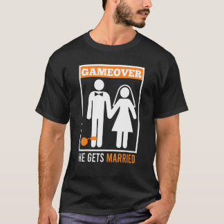 Game over  echtgenoot bruidegom vrijgezellenfeest t-shirt