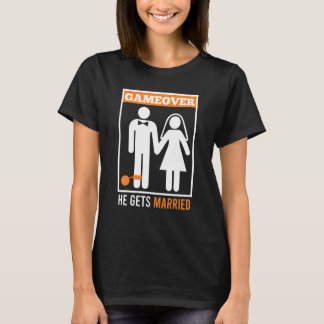 Game over  echtgenoot bruidegom vrijgezellenfeest t-shirt