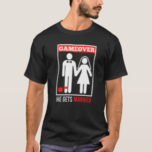 Game over echtgenoot bruidegom vrijgezellenfeest t-shirt