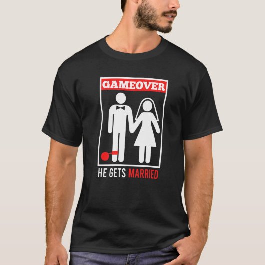 Game over  echtgenoot bruidegom vrijgezellenfeest t-shirt (Voorkant)