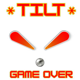 Game over flipperkast kantelen t-shirt