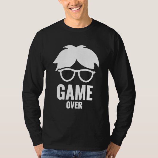Game Over Funny Gamer Nerd Gaming  Discreet Small T-shirt (Voorkant)