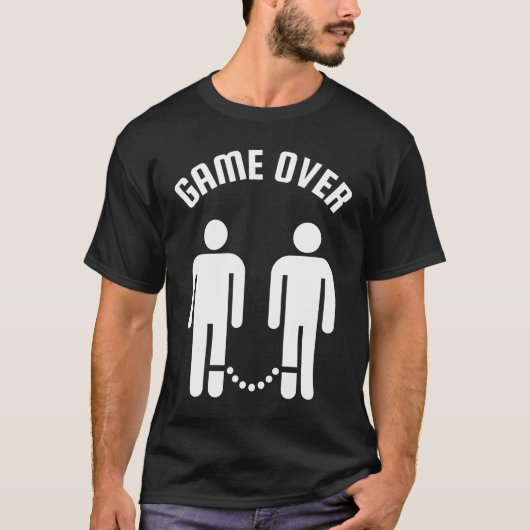 Game Over Funny Gay Marriage T-shirt (Voorkant)