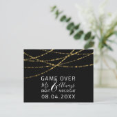 Game over Funny Save the Date Weddenschap Gold Briefkaart (Staand voorkant)