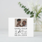 Game over Funny Save the Date Weduwfoto Briefkaart (Staand voorkant)
