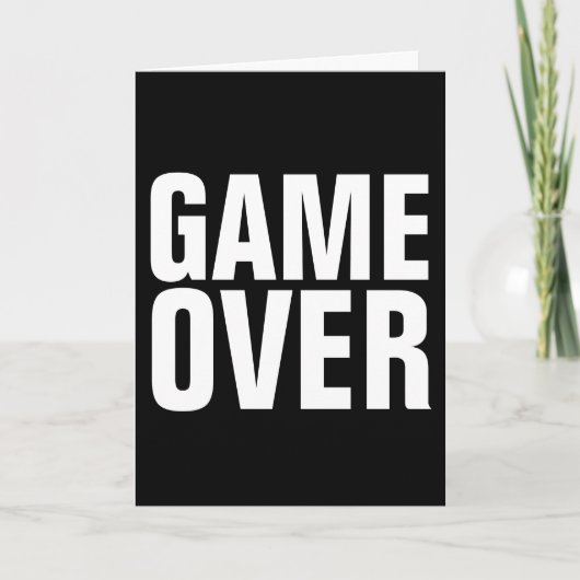GAME OVER FUNNY WEDDING VERLOVING WENSKAARTEN KAART (Voorkant)