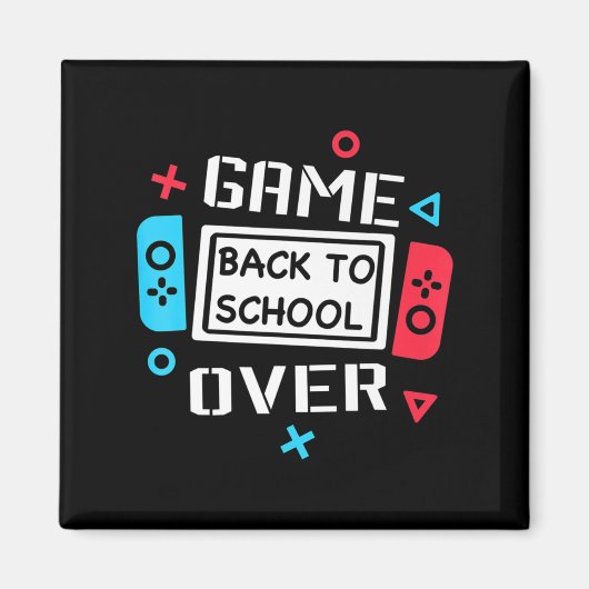 Game over game game gamer Terug naar school S Magneet (Voorkant)