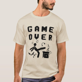 Game Over Gamer Rage Grappig Gaming Humor Ontwerp T-shirt