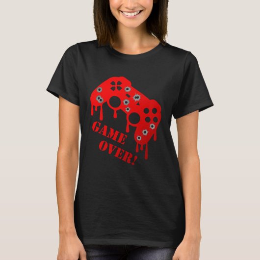 Game Over Gamer Speler Console Videogames Speler T-shirt (Voorkant)