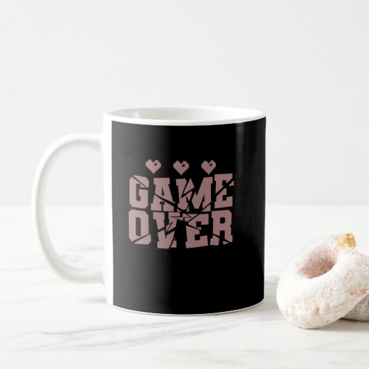 Game over Gaming PC Spiele Koffiemok (Met donut)