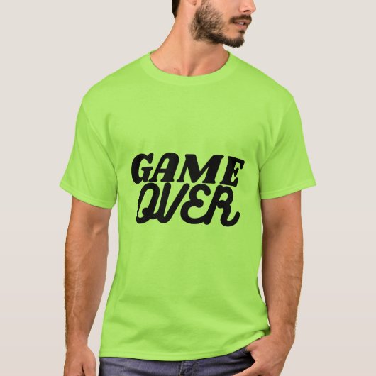 Game Over Gaming Typography T-Shirt (Voorkant)