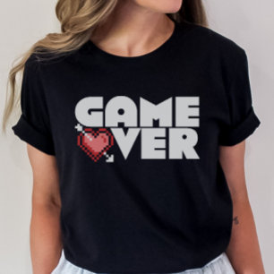 Game over gepixiliseerde gamer t-shirt