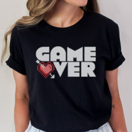 Game over gepixiliseerde gamer t-shirt