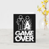 Game Over Glitch Bruid Bruidegom Funny Wedding Kaart (Gele Bloem)