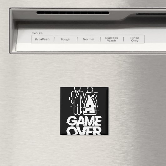 Game Over Glitch Bruid Bruidegom Funny Wedding Magneet (Insitu (Vaatwasser))