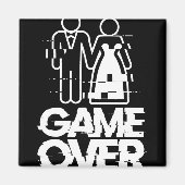 Game Over Glitch Bruid Bruidegom Funny Wedding Magneet (Voorkant)
