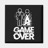 Game Over Glitch Bruid Bruidegom Funny Wedding Magneet (Voorkant)