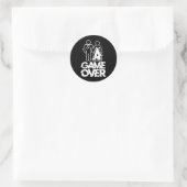 Game Over Glitch Bruid Bruidegom Funny Wedding Ronde Sticker (Tas)