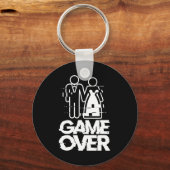 Game Over Glitch Bruid Bruidegom Grappig Huwelijk Sleutelhanger (Voorkant)