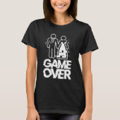 Game Over Glitch Bruid Bruidegom Grappig Huwelijk T-shirt (Voorkant)