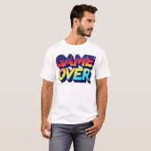Game Over Glitch Neon T-Shirt Design (Voorkant volledig)